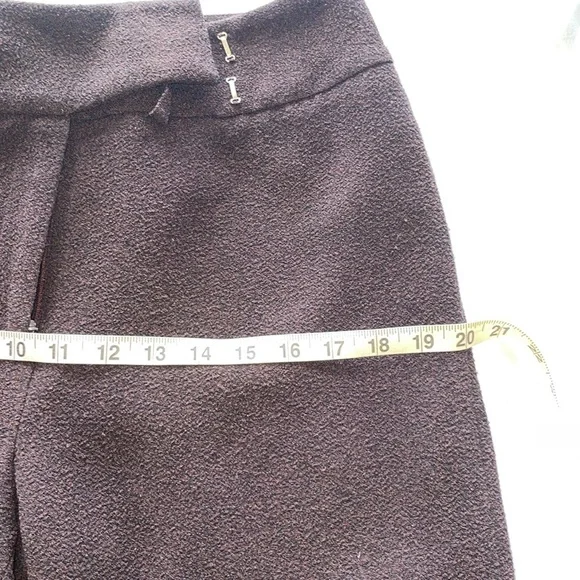 ALFANI 90’s Y2K Burgundy Wine Puddle Length Boucle Slubbed Texture Trousers Sz 8 - Picture 9 of 10